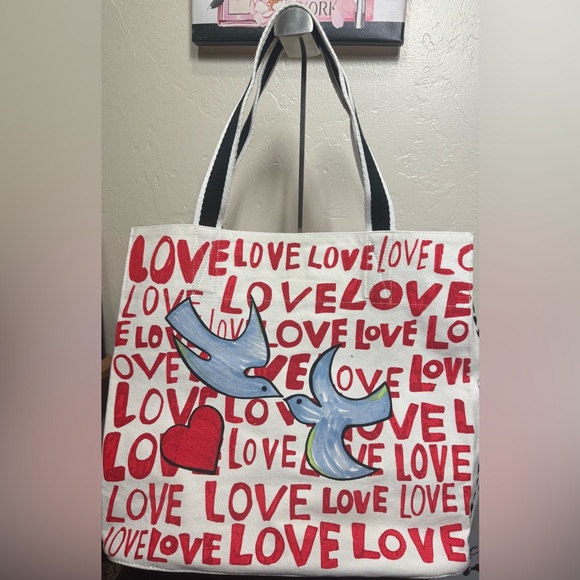 Brighton ‘On the Wings of Doves’ Canvas Love Tote - Picture 2 of 9